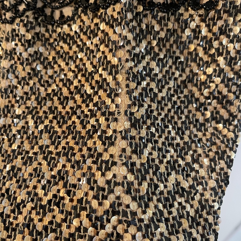 Escada fully beaded cocktail dress black and beige size 38 - Picture 4 of 5